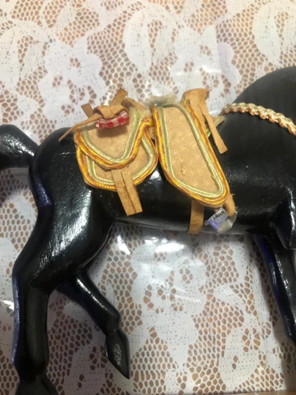 vintage wooden horse figurine, likely a handcrafted - Picture 4 of 13